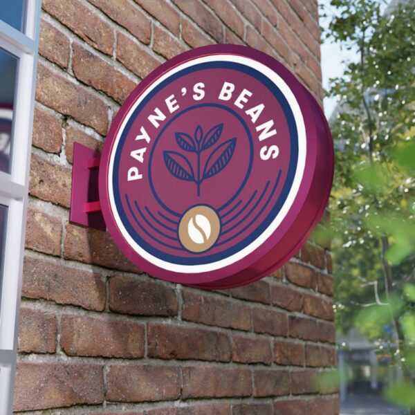 LED Projecting Circle Metal Sign - Image 3