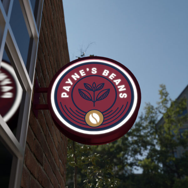 LED Projecting Circle Metal Sign - Image 4