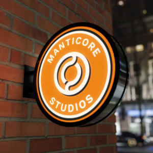 LED Projecting Circle Metal Sign